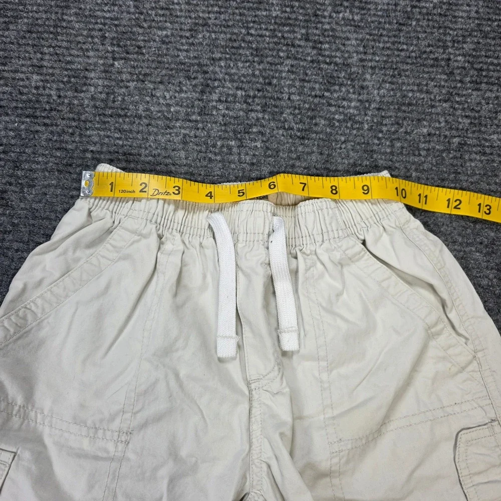 OshKosh Bgosh‎ Cargo Shorts Boy's Size 8 Cream Cotton Elastic Waist